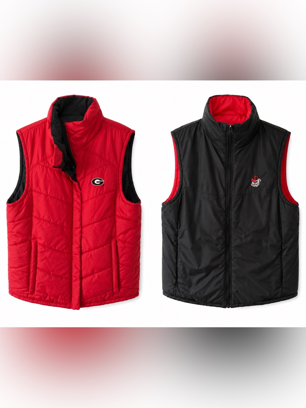 Columbia Reversible Puffer Vest – University of Georgia Bulldogs Womens Size M - Picture 1 of 6
